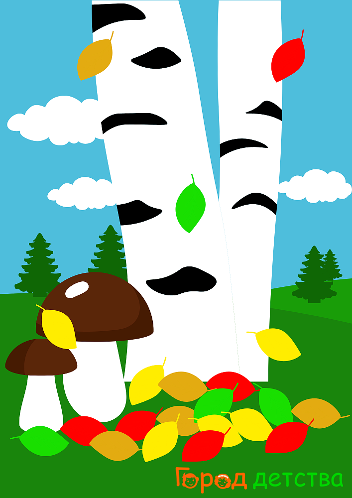 Осенние аппликации из цветной бумаги с шаблонами